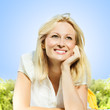 happiness smiling blonde woman relaxing