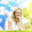 happiness smiling blonde woman relaxing