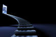 Illustration: Success stair with money steps Success stair with money steps