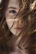 portrait of a girl on a windy day