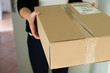 Woman receiving parcel