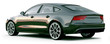 Rear Angle of high-tech sedan
