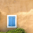 French Village, house with blue shutter, Provence. France.