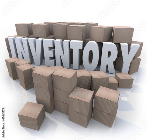 Illustration: Inventory Word Stockpile Cardboard Boxes Oversupply Surplus Inventory Word Stockpile Cardboard Boxes Oversupply Surplus