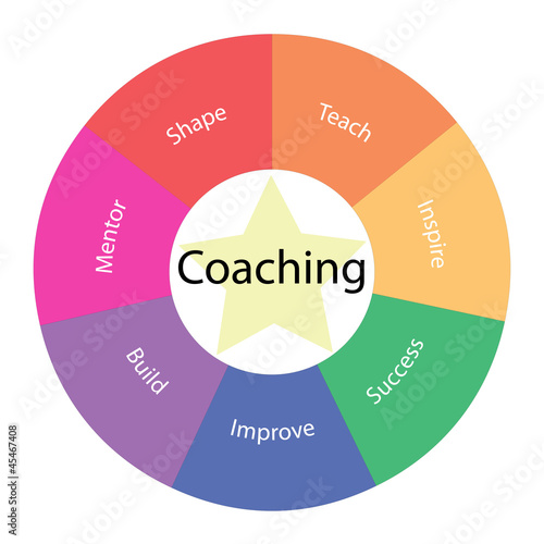 Illustration: Coaching circular concept with colors and star Coaching circular concept with colors and star