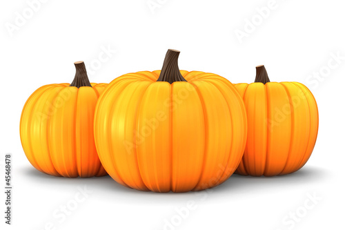 Illustration: 3d render of pumpkins 3d render of pumpkins