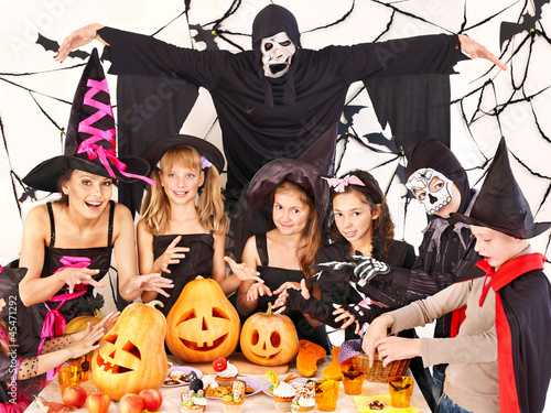 Photo: Halloween party with children. Halloween party with children.