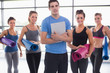 Trainer with his yoga class