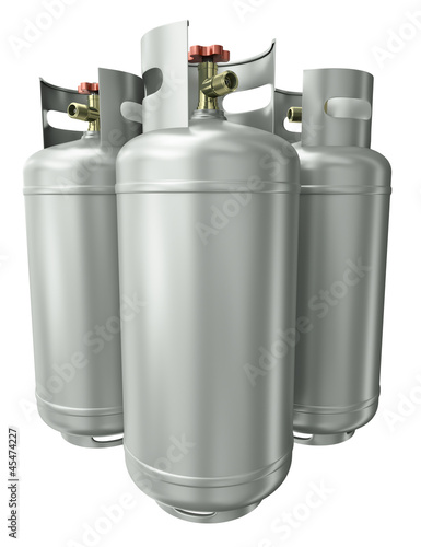 Illustration: Three gas containers Three gas containers