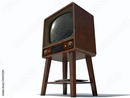 Illustration: old tv isolated on white background old tv isolated on white background