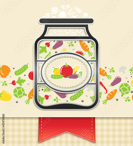 Vector: can with canned vegetables. food background vector can with canned vegetables. food background vector