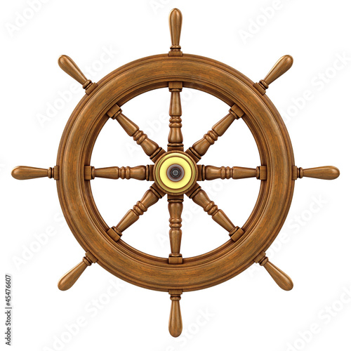 Illustration: 3d Ships Wheel front view 3d Ships Wheel front view