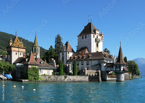 Photo: Oberhofen castle at the lake Thun, Switzerland Oberhofen castle at the lake Thun, Switzerland