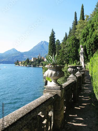 Photo: View to the lake Como from villa Monastero. Italy View to the lake Como from villa Monastero. Italy