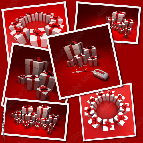 Photo: Collage of red gifts Collage of red gifts