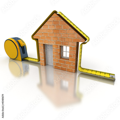 Illustration: House measuring brick House measuring brick