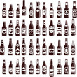 Beer bottles vector collection. Beer seamless backgroud