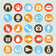 Set of vector stickers with pet icons