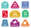 Vector stickers with social media  icons