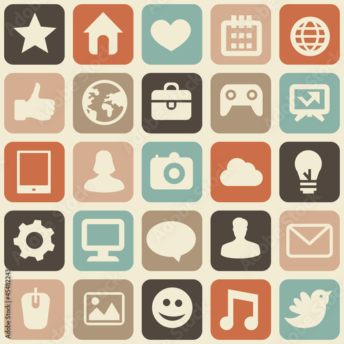 Vector: Vector seamless pattern with social media icons Vector seamless pattern with social media icons