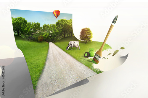 Photo: green eco concept country landscape green eco concept country landscape