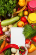 Notebook paper to write recipes and vegetables