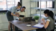Video: Businesswomen working with tablet computer and laptop in office Businesswomen working with tablet computer and laptop in office