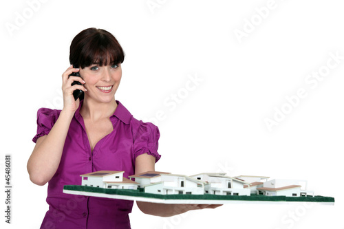 Photo: Architect with a scale model Architect with a scale model
