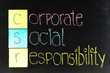 Photo: corporate social responsibility ( CSR ) concept on chalkboard corporate social responsibility ( CSR ) concept on chalkboard