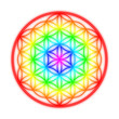 Blume des Lebens - Regenbogen Halo Effekt auf Weiß