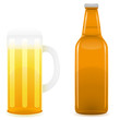 Vector: beer bottle and glass vector illustration beer bottle and glass vector illustration