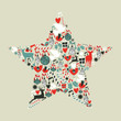 Vector: Christmas icons star shape Christmas icons star shape