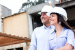 Couple at a construction site