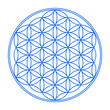 Illustration: Blume des Lebens Symbol Blau Weiß 1 Blume des Lebens Symbol Blau Weiß 1