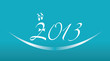 Vector: White 2013 year on a blue background White 2013 year on a blue background
