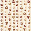 brown footprints seamless pattern