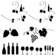 Wein Weinreben Weinflaschen Weingläser