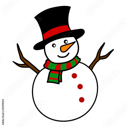 Vector: Christmas Snowman cartoon. Christmas Snowman cartoon.
