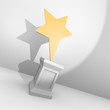 Illustration: Star award on pedestal Star award on pedestal
