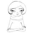 illustrated cute abstract girl