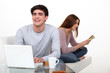 Couple relaxing at home