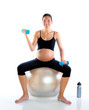 Beautiful pregnant woman at fitness gym