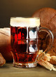 tankard of kvass and rye breads with ears,