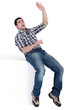 man slipping and falling