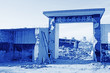 wreck of the wall after earthquake disaster
