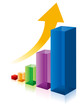 business graph colorfull 3d