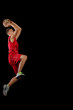 Basketball player with a ball