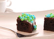 Birthday cake with colorful sugar pearls