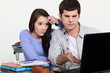 Couple studying together.