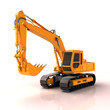 Excavator isolated